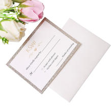 25 Pcs Lot Gold Glitter Cards With Printed + Free Envelopes Cardstock Paper Glitter Glitter Wedding Invitation